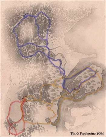 Carte des voyages du chemin de la rose
